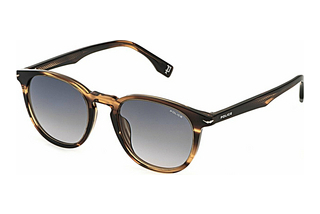 Police SPLQ82 07LC SMOKE GRADIENTSHINY STRIPED BROWN/HONEY HAVANA